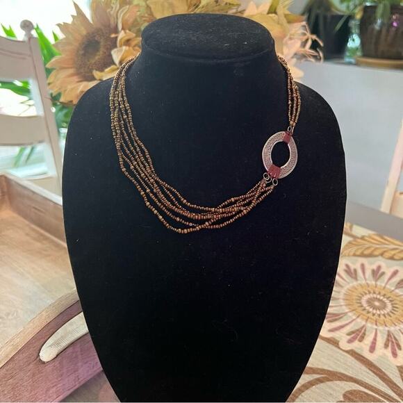 Silpada 925 Sterling Silver Beaded multi Chain Necklace - Picture 1 of 9